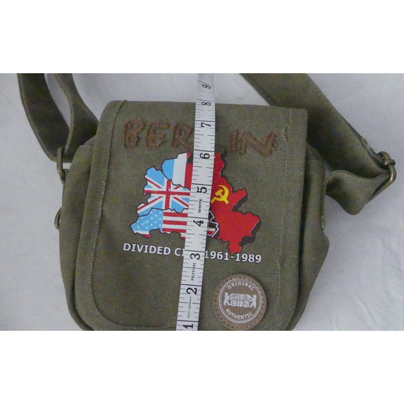 Berlin Divided City Canvas Crossbody Bag Purse Adjustable Strap UK Flag Germany - Picture 7 of 9